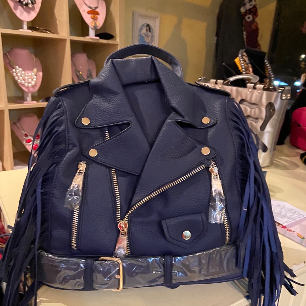 Navy blue handbag